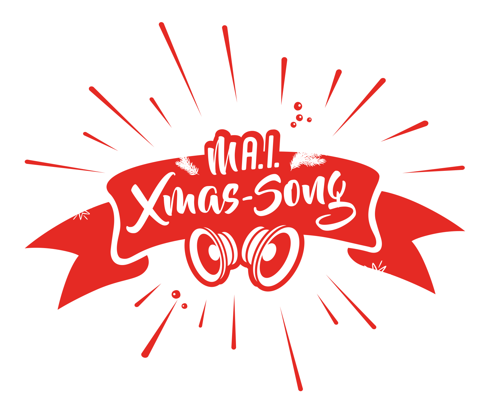Banner Mai Xmas-Song mit zwei Lautsprecher Illustriert